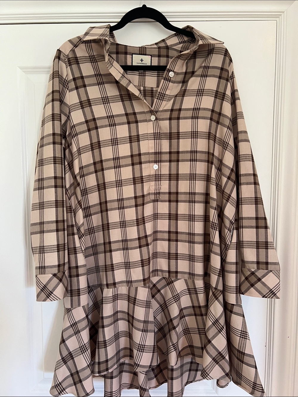 Tuckernuck Pink and Brown Plaid Shirt